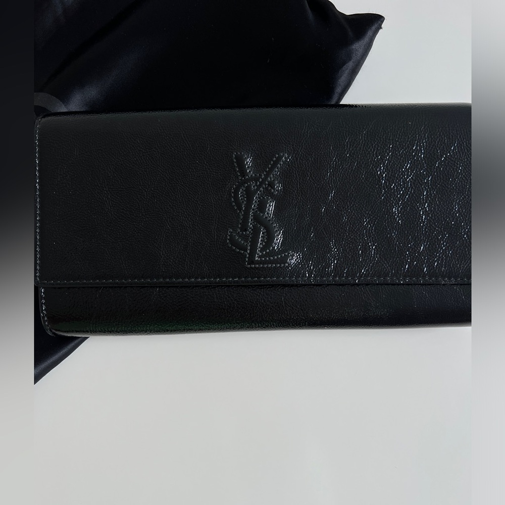 🎉🎉HP🎉🎉Yves Saint Laurent YSL Black Patent Belle De Jour Clutch🎉🎉 - Picture 9 of 12